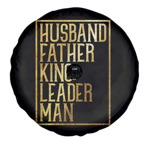 Husband Father King Leader Man Spare Tire Cover Proud Black Dad Gift