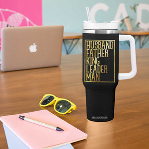 Husband Father King Leader Man Tumbler With Handle Proud Black Dad Gift