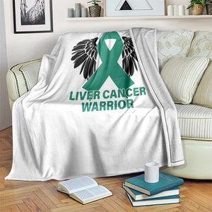 Liver Cancer Angel Warrior Wings Throw Blanket Green Ribbon Awareness Support Gift