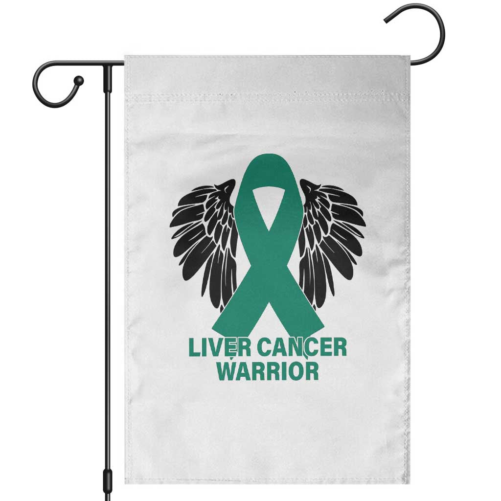 Liver Cancer Angel Warrior Wings Garden Flag Green Ribbon Awareness Support Gift