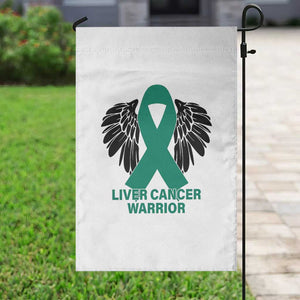 Liver Cancer Angel Warrior Wings Garden Flag Green Ribbon Awareness Support Gift