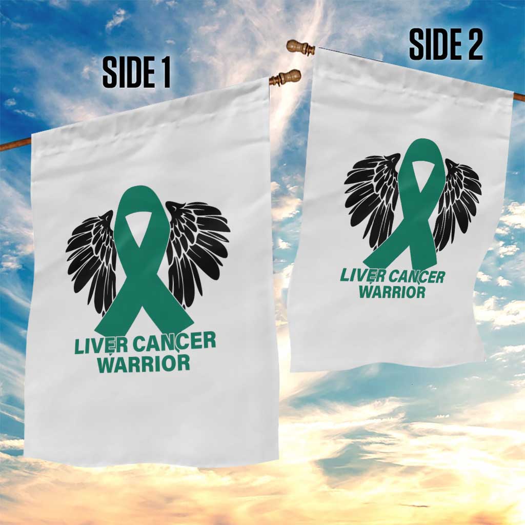 Liver Cancer Angel Warrior Wings Garden Flag Green Ribbon Awareness Support Gift