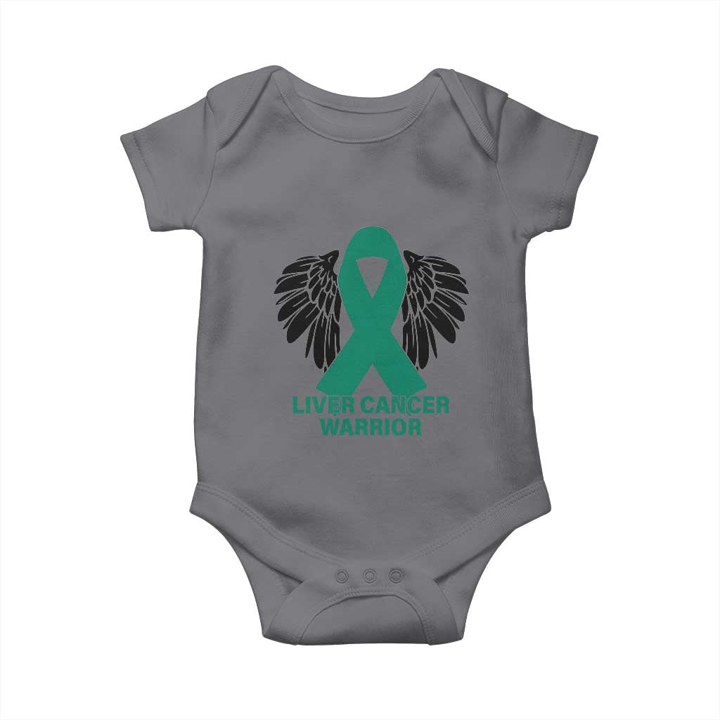 Liver Cancer Angel Warrior Wings Baby Onesie Green Ribbon Awareness Support Gift