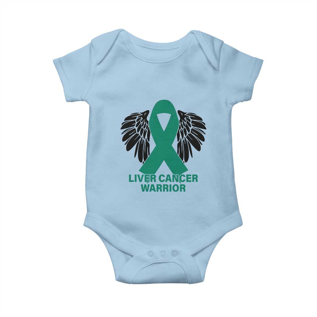 Liver Cancer Angel Warrior Wings Baby Onesie Green Ribbon Awareness Support Gift