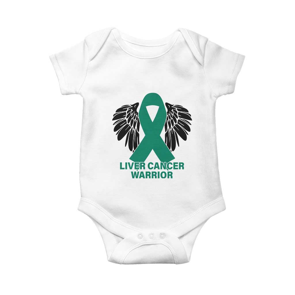 Liver Cancer Angel Warrior Wings Baby Onesie Green Ribbon Awareness Support Gift TS12 White Print Your Wear