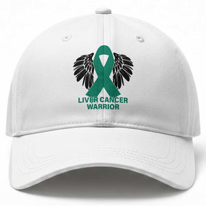 Liver Cancer Angel Warrior Wings Baseball Cap Green Ribbon Awareness Support Gift