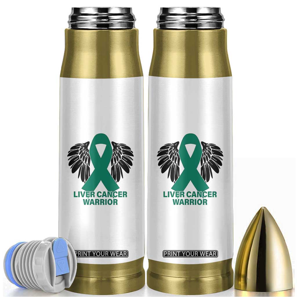 Liver Cancer Angel Warrior Wings Bullet Tumbler Green Ribbon Awareness Support Gift