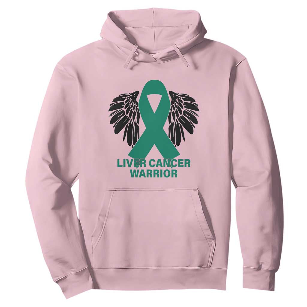 Liver Cancer Angel Warrior Wings Hoodie Green Ribbon Awareness Support Gift