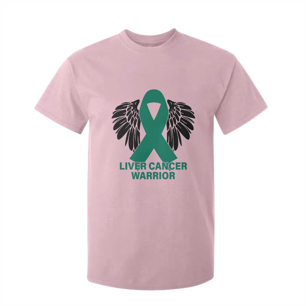 Liver Cancer Angel Warrior Wings T Shirt For Kid Green Ribbon Awareness Support Gift