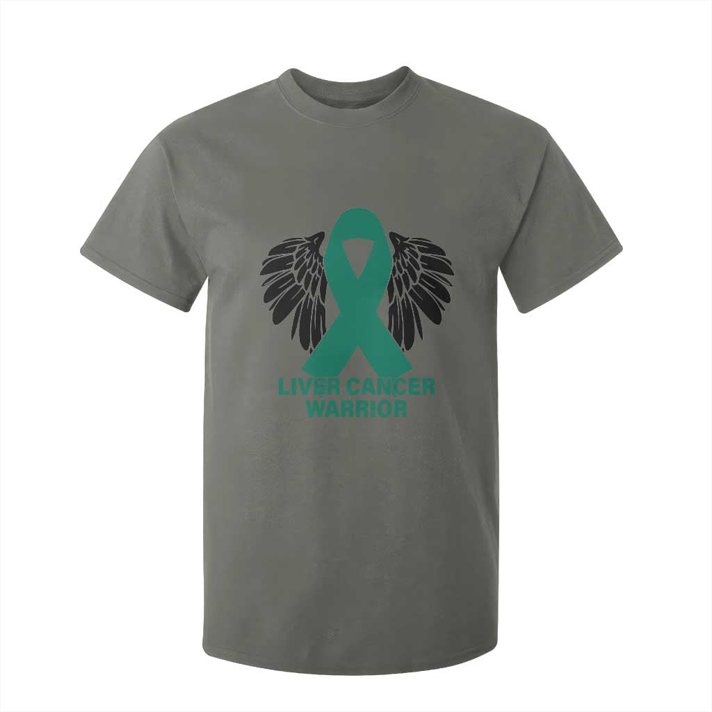 Liver Cancer Angel Warrior Wings T Shirt For Kid Green Ribbon Awareness Support Gift