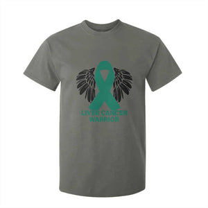 Liver Cancer Angel Warrior Wings T Shirt For Kid Green Ribbon Awareness Support Gift