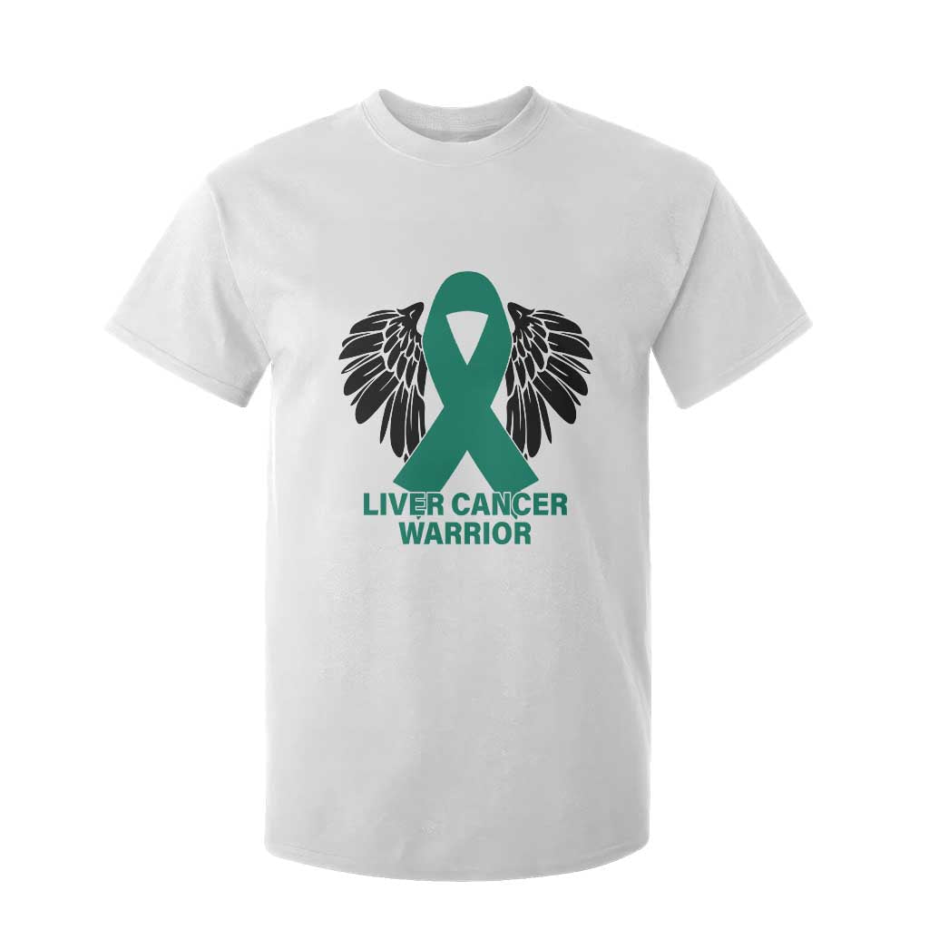Liver Cancer Angel Warrior Wings T Shirt For Kid Green Ribbon Awareness Support Gift