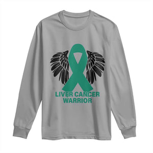 Liver Cancer Angel Warrior Wings Long Sleeve Shirt Green Ribbon Awareness Support Gift