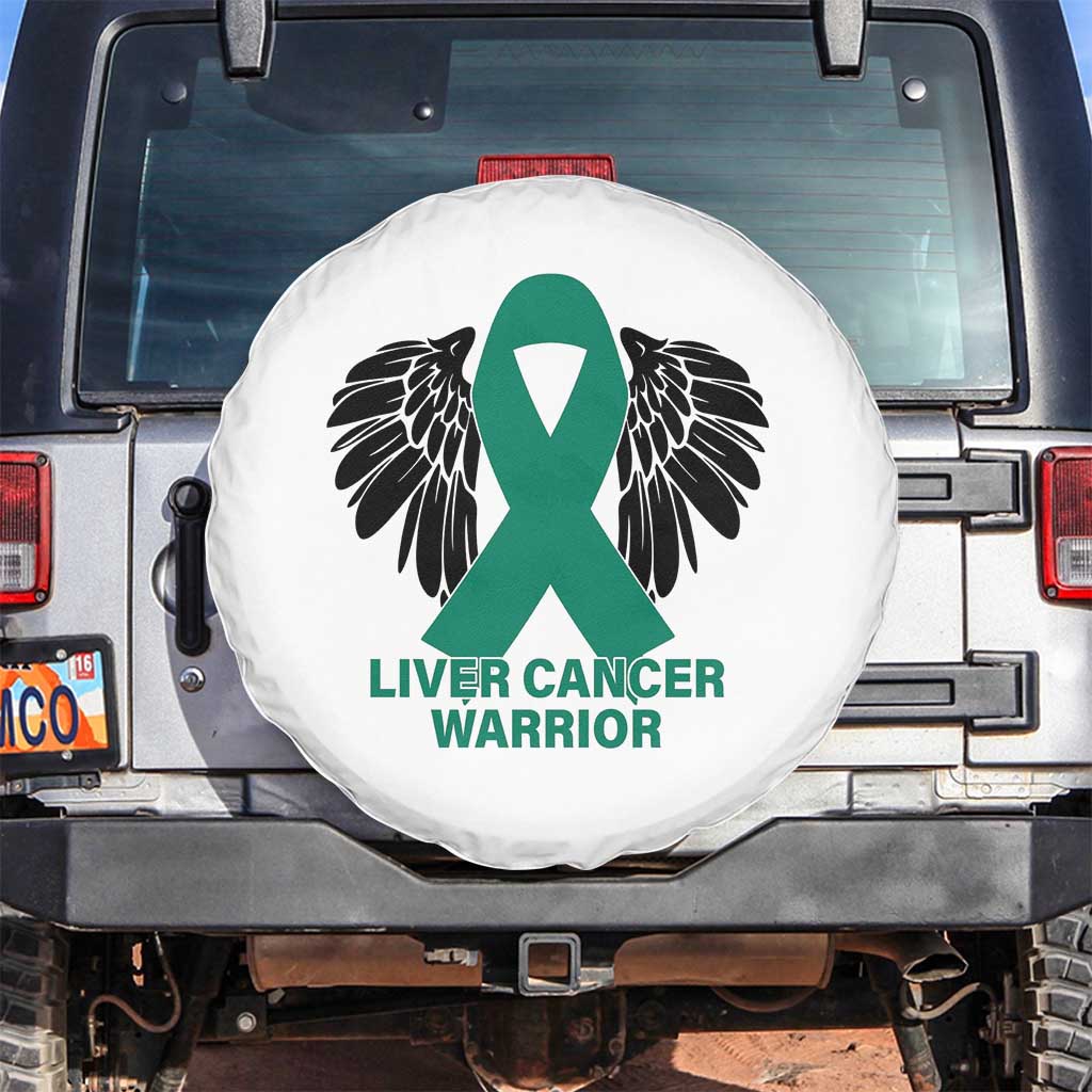 Liver Cancer Angel Warrior Wings Spare Tire Cover Green Ribbon Awareness Support Gift