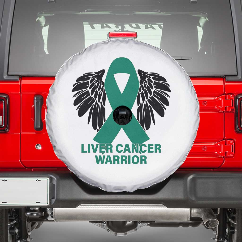 Liver Cancer Angel Warrior Wings Spare Tire Cover Green Ribbon Awareness Support Gift