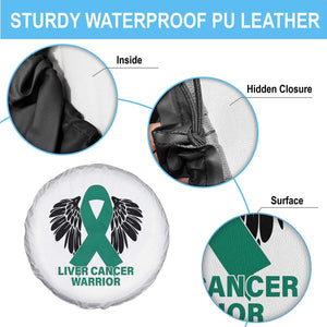Liver Cancer Angel Warrior Wings Spare Tire Cover Green Ribbon Awareness Support Gift