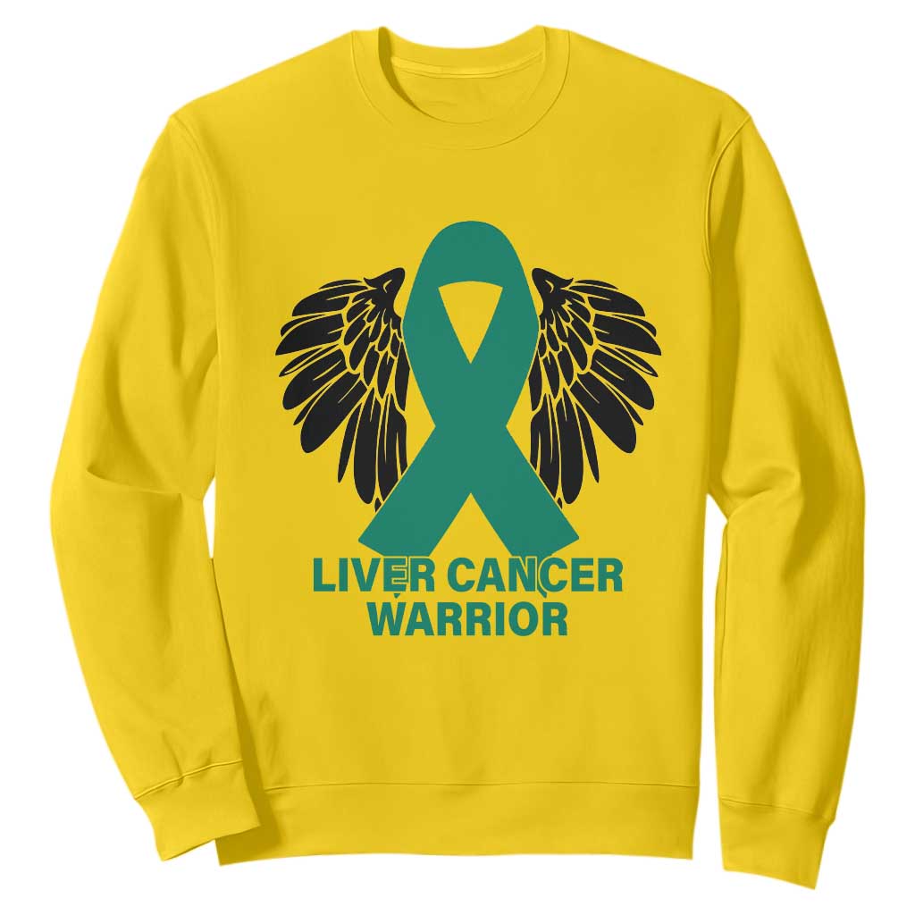 Liver Cancer Angel Warrior Wings Sweatshirt Green Ribbon Awareness Support Gift