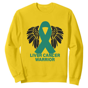 Liver Cancer Angel Warrior Wings Sweatshirt Green Ribbon Awareness Support Gift
