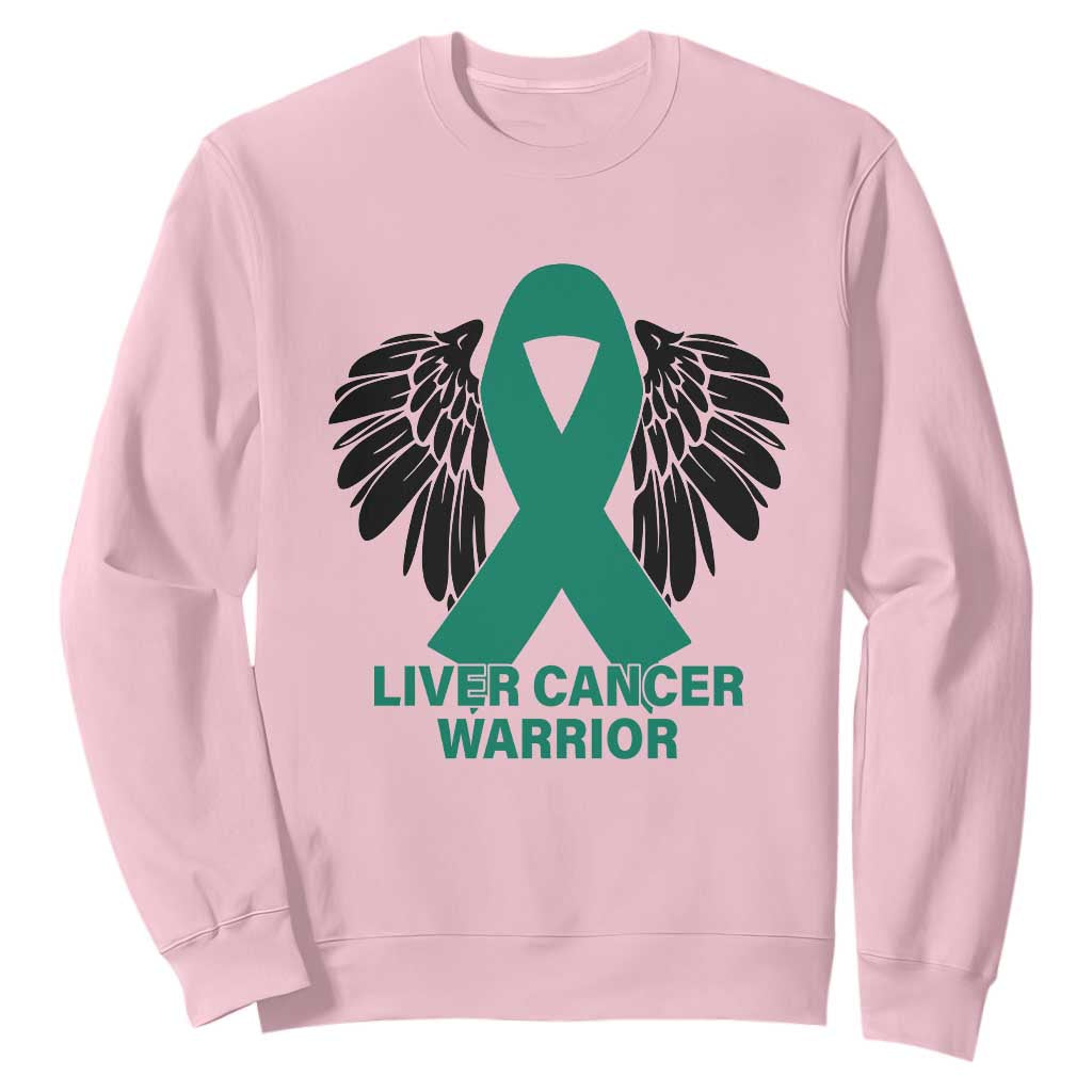 Liver Cancer Angel Warrior Wings Sweatshirt Green Ribbon Awareness Support Gift
