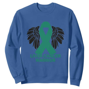 Liver Cancer Angel Warrior Wings Sweatshirt Green Ribbon Awareness Support Gift