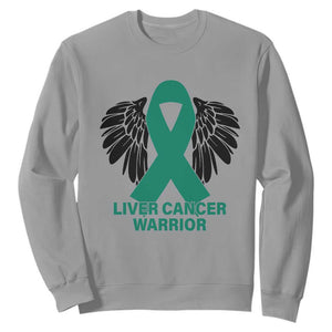 Liver Cancer Angel Warrior Wings Sweatshirt Green Ribbon Awareness Support Gift