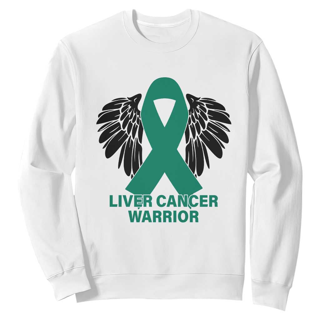 Liver Cancer Angel Warrior Wings Sweatshirt Green Ribbon Awareness Support Gift
