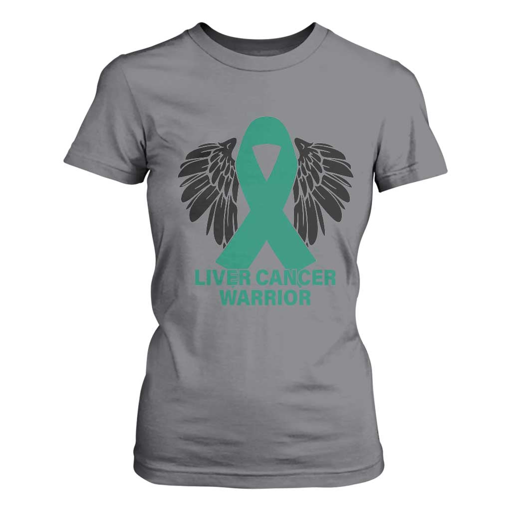 Liver Cancer Angel Warrior Wings T Shirt For Women Green Ribbon Awareness Support Gift