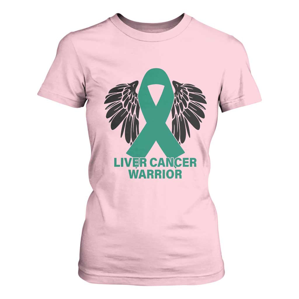 Liver Cancer Angel Warrior Wings T Shirt For Women Green Ribbon Awareness Support Gift