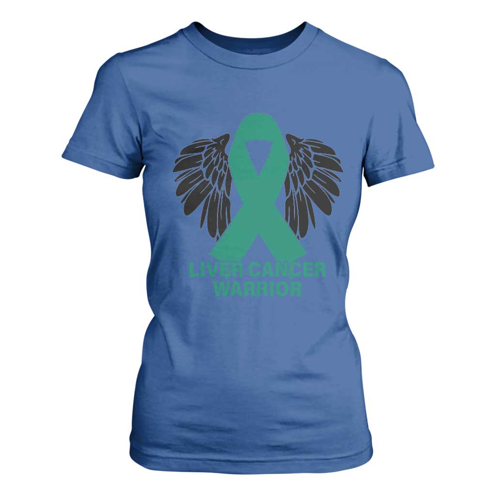 Liver Cancer Angel Warrior Wings T Shirt For Women Green Ribbon Awareness Support Gift