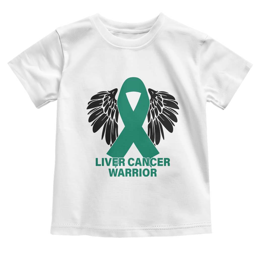 Liver Cancer Angel Warrior Wings Toddler T Shirt Green Ribbon Awareness Support Gift TS12 White Print Your Wear