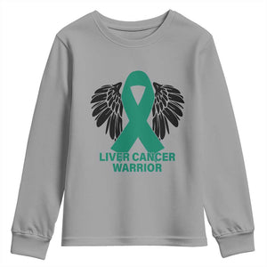 Liver Cancer Angel Warrior Wings Youth Sweatshirt Green Ribbon Awareness Support Gift