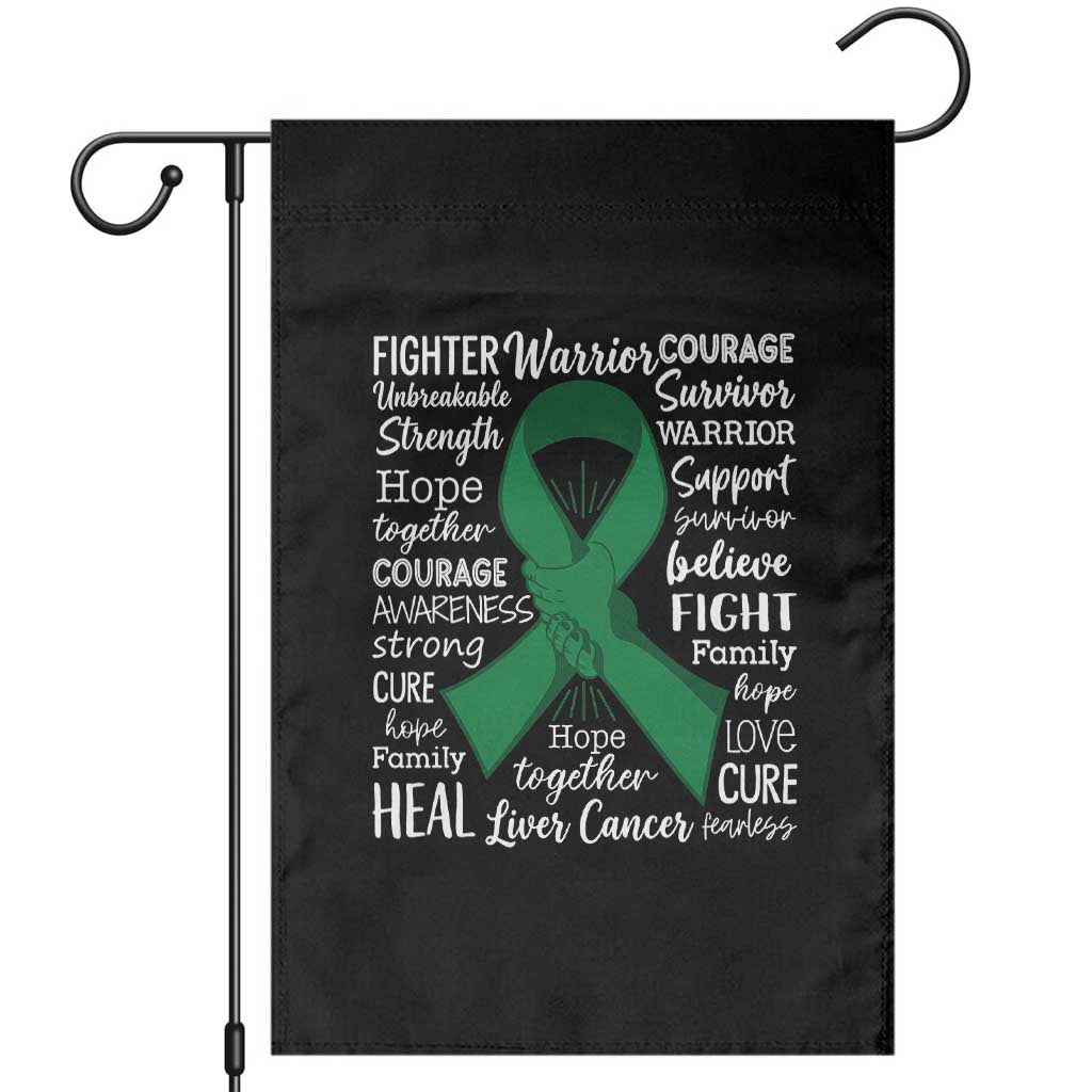 Liver Cancer Support Gift Garden Flag Fearless Unbreakable Warrior Hope