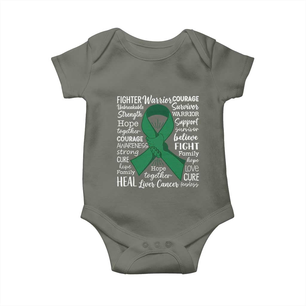 Liver Cancer Support Gift Baby Onesie Fearless Unbreakable Warrior Hope