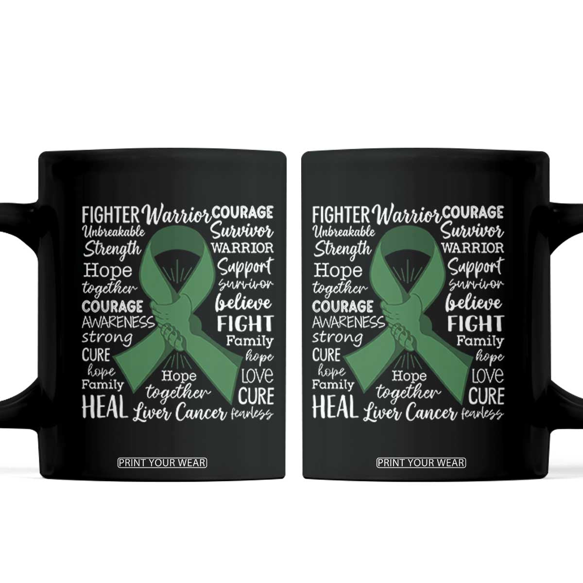 Liver Cancer Support Gift Coffee Mug Fearless Unbreakable Warrior Hope