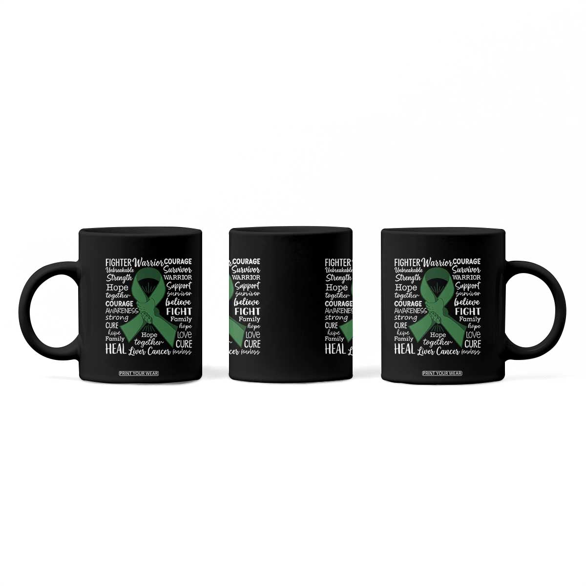 Liver Cancer Support Gift Coffee Mug Fearless Unbreakable Warrior Hope