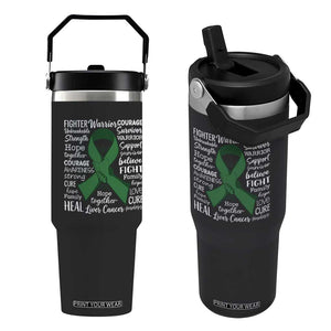 Liver Cancer Support Gift Flip Straw Tumbler Fearless Unbreakable Warrior Hope