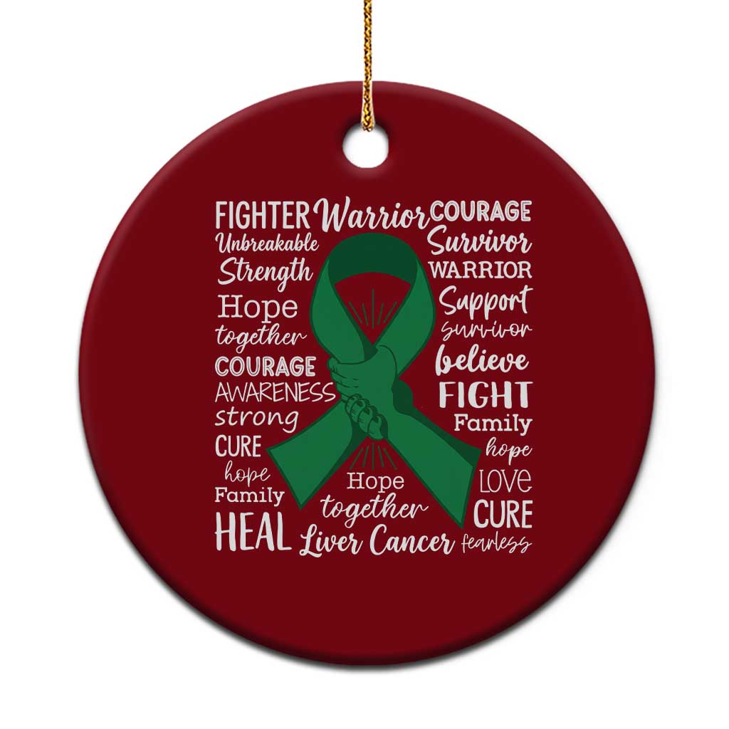 Liver Cancer Support Gift Ceramic Ornament Fearless Unbreakable Warrior Hope