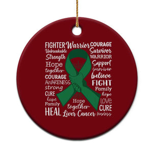 Liver Cancer Support Gift Ceramic Ornament Fearless Unbreakable Warrior Hope