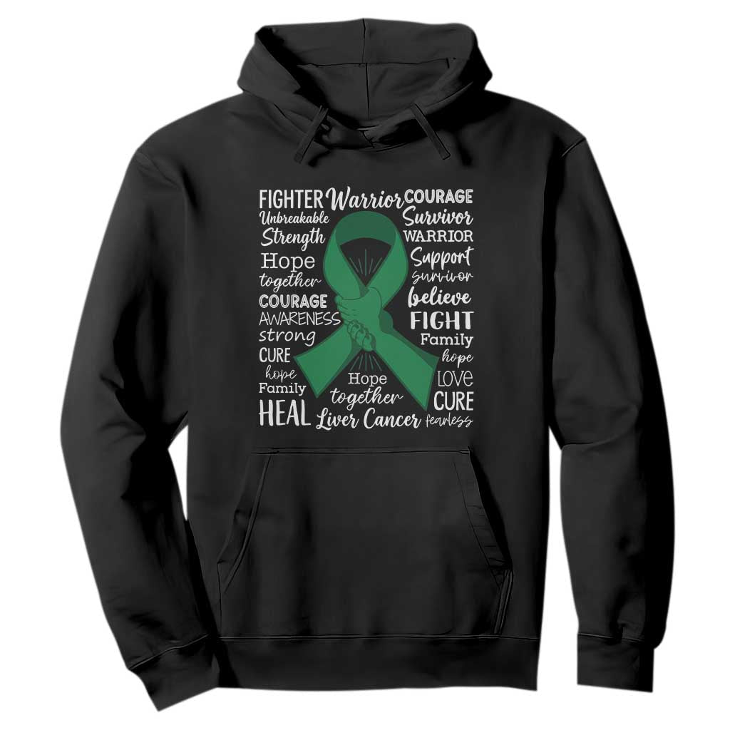 Liver Cancer Support Gift Hoodie Fearless Unbreakable Warrior Hope