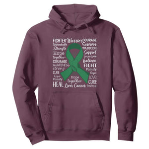 Liver Cancer Support Gift Hoodie Fearless Unbreakable Warrior Hope