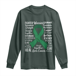Liver Cancer Support Gift Long Sleeve Shirt Fearless Unbreakable Warrior Hope