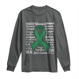 Liver Cancer Support Gift Long Sleeve Shirt Fearless Unbreakable Warrior Hope