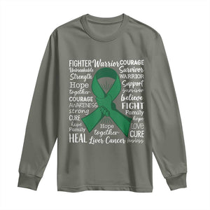 Liver Cancer Support Gift Long Sleeve Shirt Fearless Unbreakable Warrior Hope
