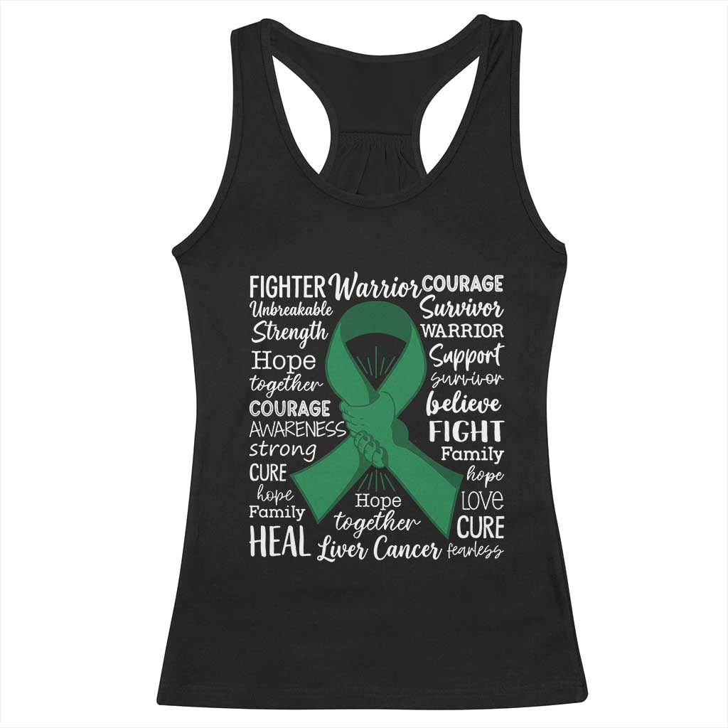 Liver Cancer Support Gift Racerback Tank Top Fearless Unbreakable Warrior Hope