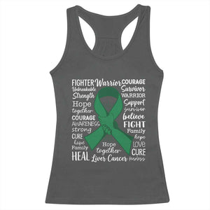 Liver Cancer Support Gift Racerback Tank Top Fearless Unbreakable Warrior Hope