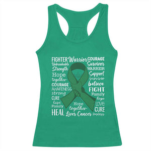 Liver Cancer Support Gift Racerback Tank Top Fearless Unbreakable Warrior Hope