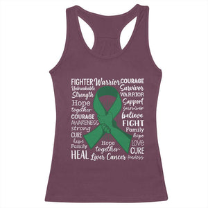 Liver Cancer Support Gift Racerback Tank Top Fearless Unbreakable Warrior Hope