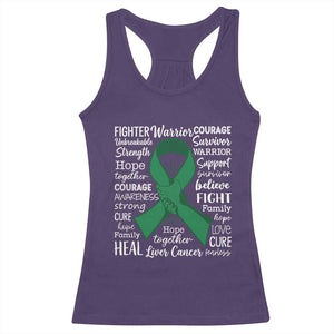 Liver Cancer Support Gift Racerback Tank Top Fearless Unbreakable Warrior Hope
