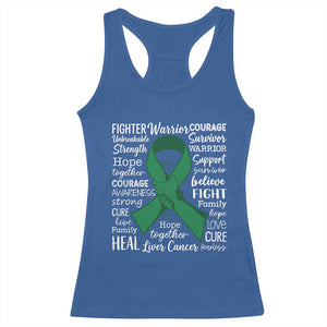 Liver Cancer Support Gift Racerback Tank Top Fearless Unbreakable Warrior Hope