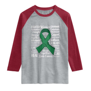 Liver Cancer Support Gift Raglan Shirt Fearless Unbreakable Warrior Hope